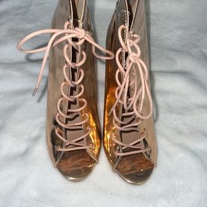 Metallic copper Charlotte Russe dress heels